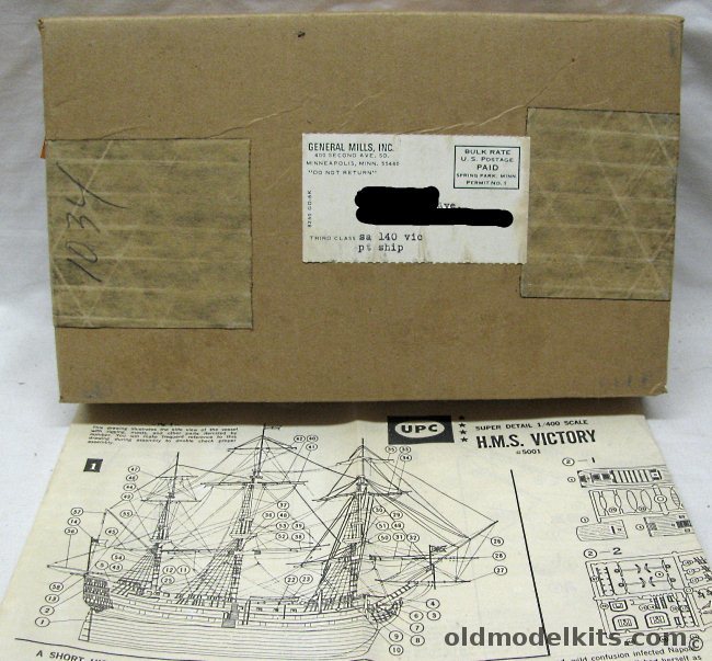 UPC 1/400 HMS Victory General Mills Cereal Premium, 5001 plastic model kit